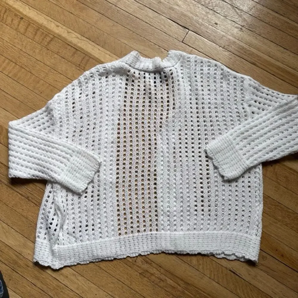 Perceptions Women's White Cardigan Size M-L Cropped Open-Front Classic Spring - Picture 5 of 10